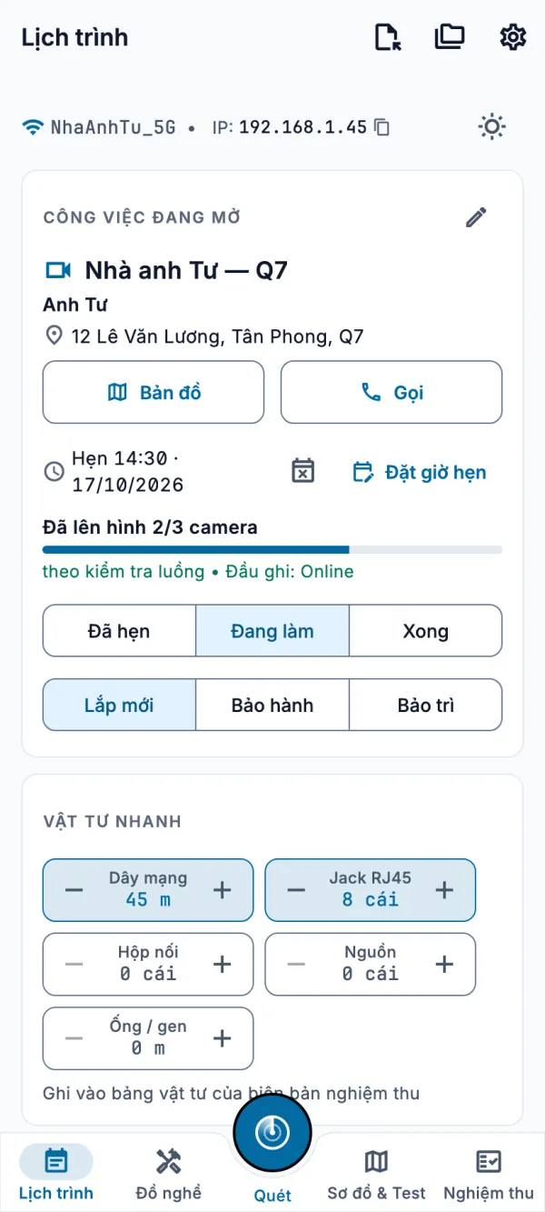 Cùng tab Lịch trình ở giao diện sáng, dễ đọc ngoài nắng